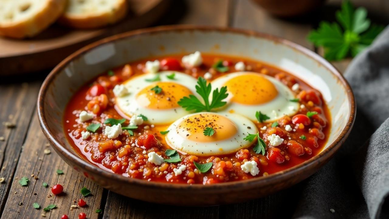 Shakshuka: Eier in Tomaten-Paprika-Sauce