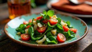 Sikuma Wiki – Blattgemüse mit Tomaten und Zwiebeln