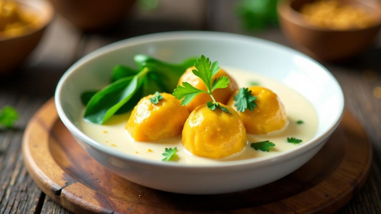 Süßkartoffel-Maultaschen mit Kokosmilch