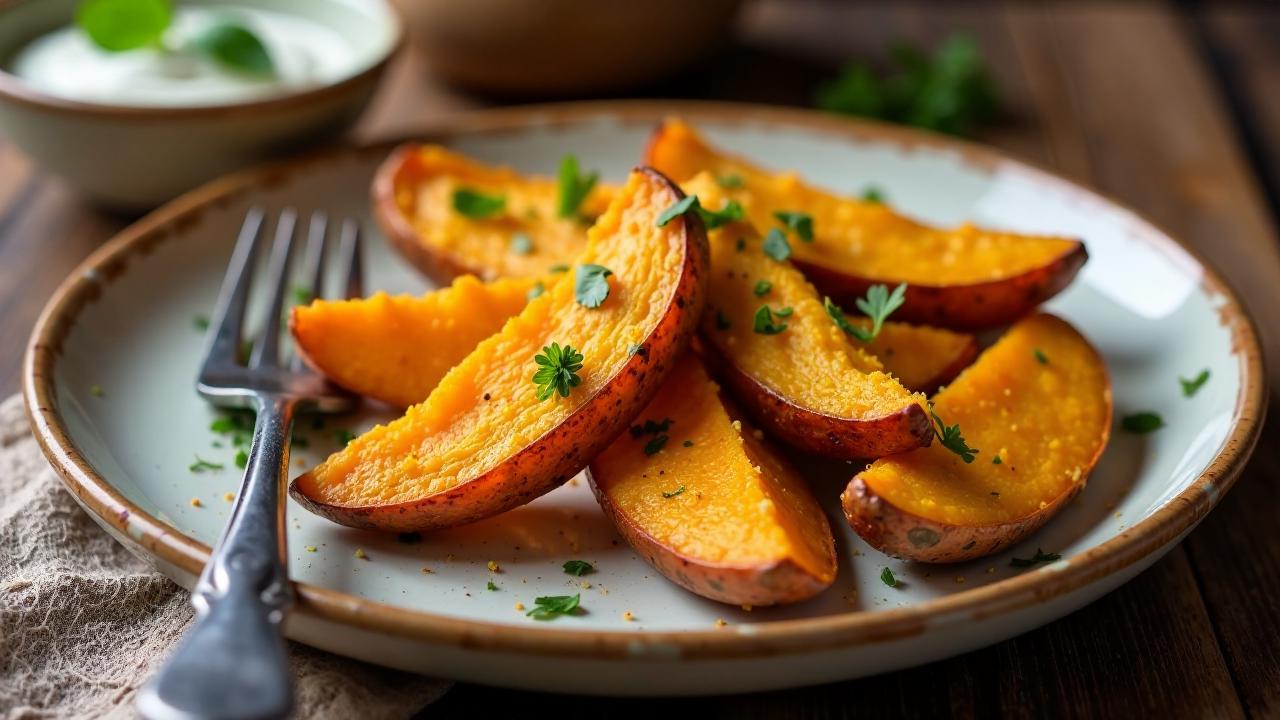 Süßkartoffel-Wedges aus der Glut