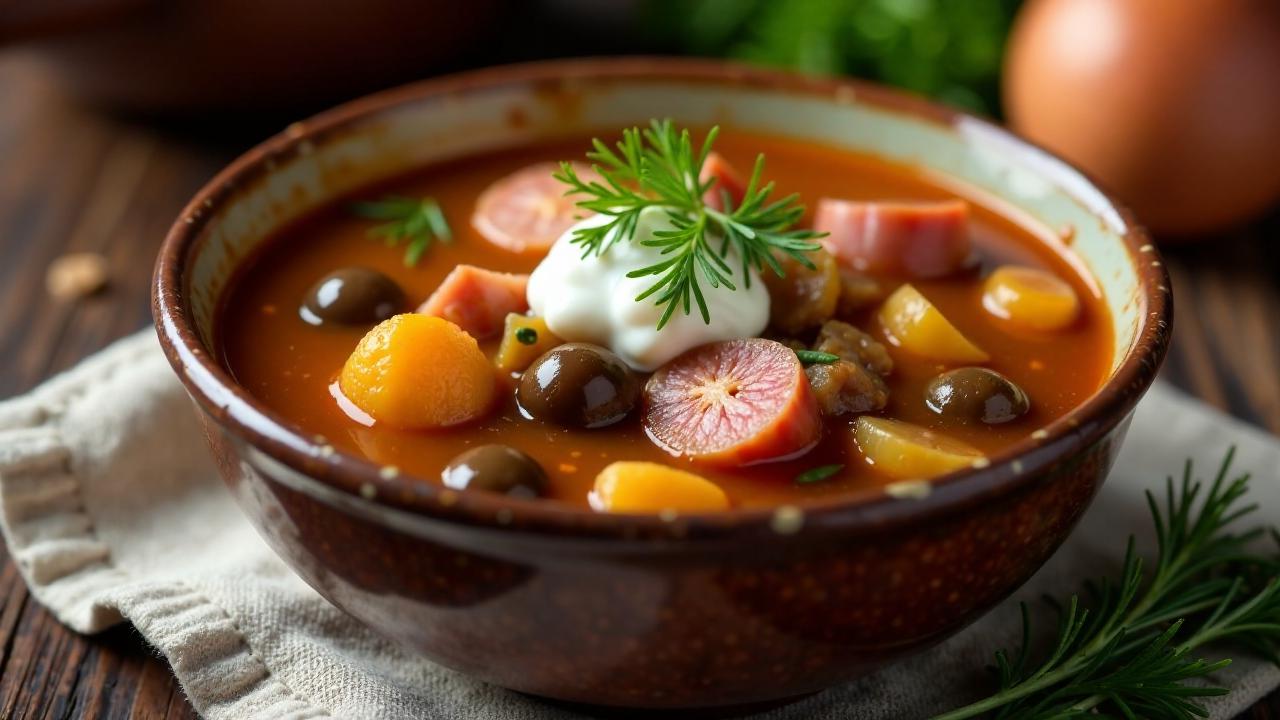 Soļanka: Soljanka-Suppe