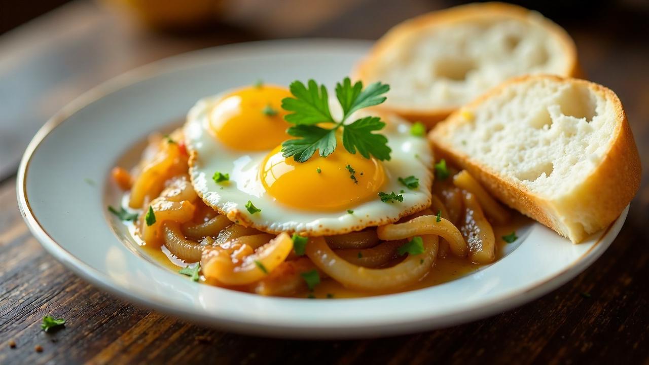 Soğanlı Yumurta: Eier mit Zwiebeln in Butter