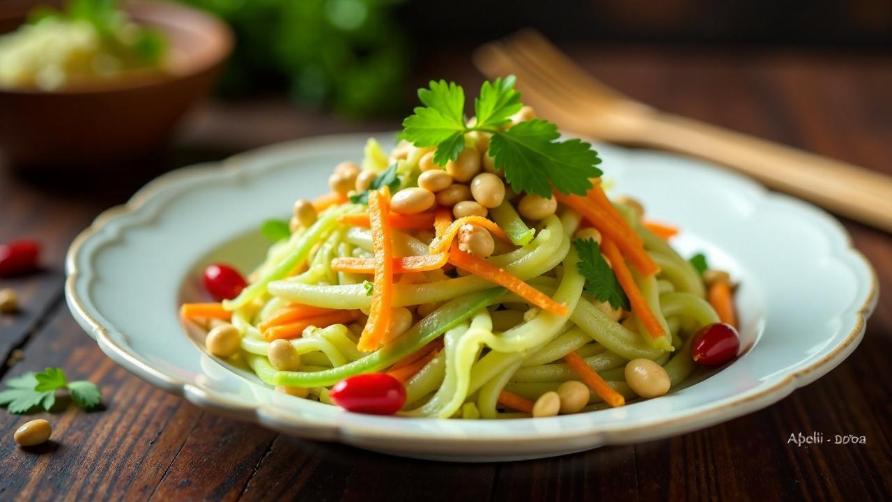 Som Tum Thai – Grüne Papaya-Salat mit Erdnüssen