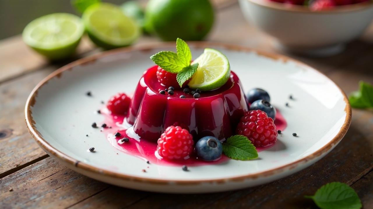 Sommerbeeren-Grütze mit Limetten