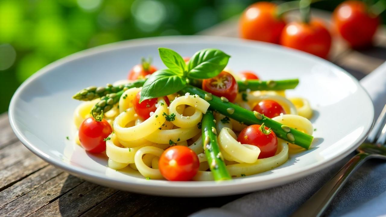 Sommerlicher Spargel-Nudelsalat mit Zitrus-Vinaigrette