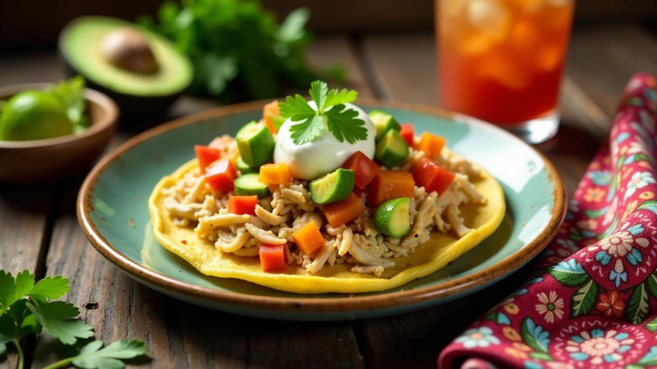 Sopes mit Hähnchen und Gemüse