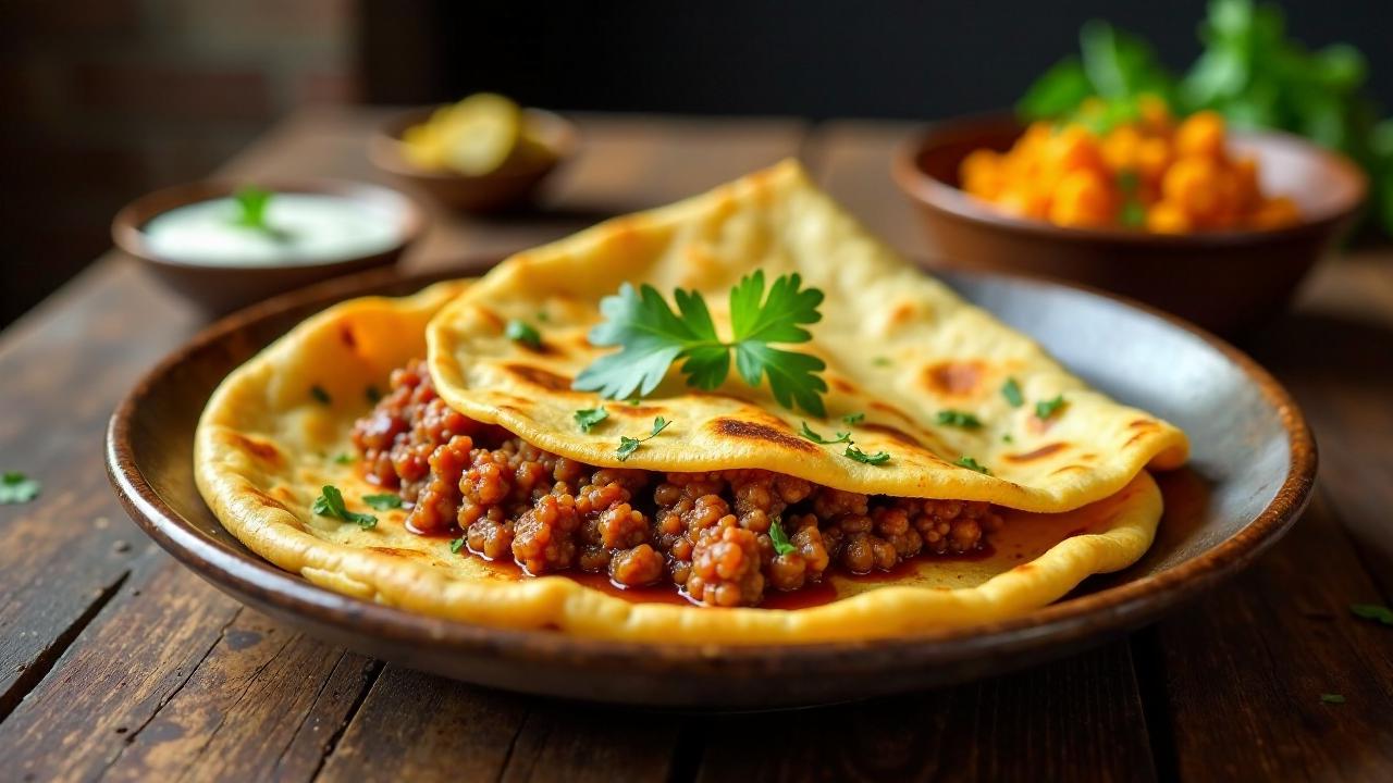 Soya Keema Paratha (Soja-Hack)