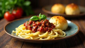 Spaghetti Bolognese mit Bayerischer Knödel