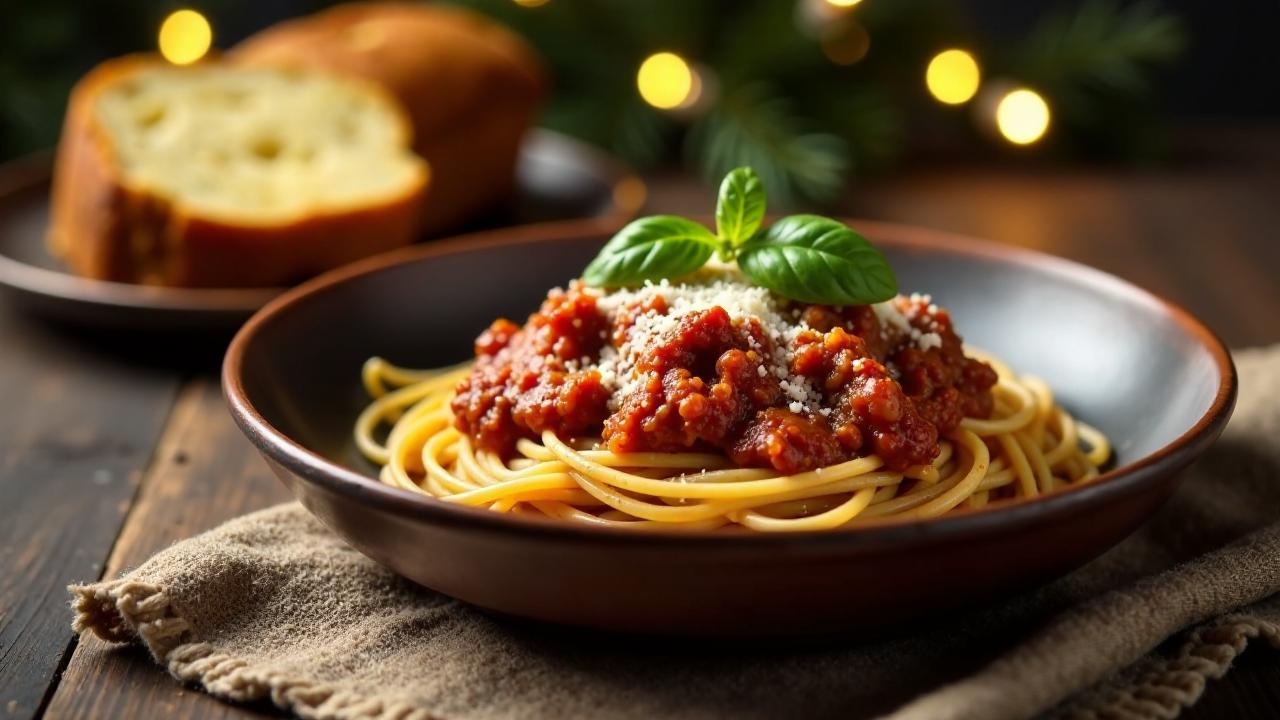 Spaghetti Bolognese mit Dresdner Christstollen