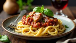 Spaghetti Bolognese mit Fränkischem Schäufele