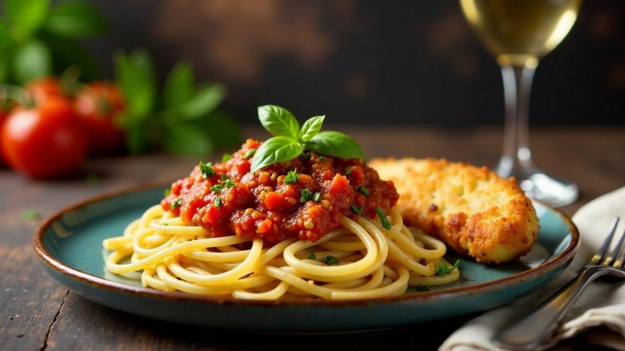 Spaghetti Bolognese mit Hamburger Pannfisch