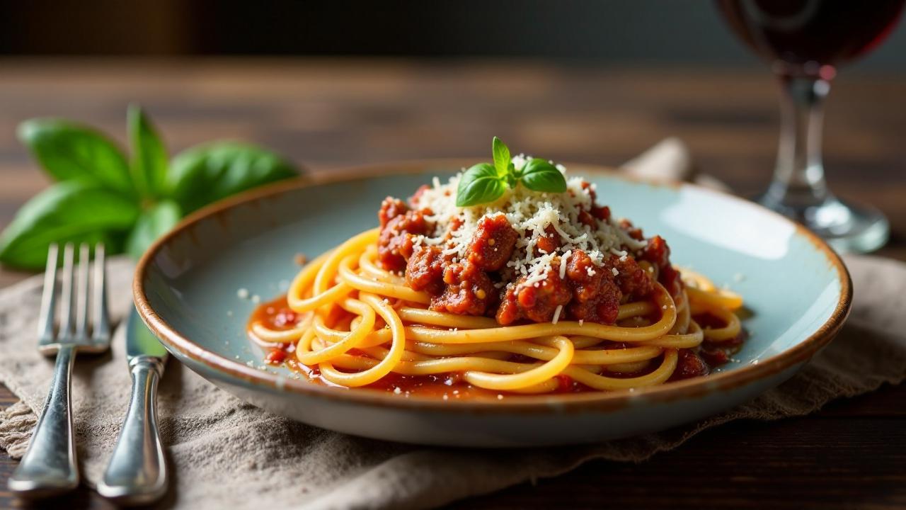 Spaghetti Bolognese mit Kölner Blutwurst