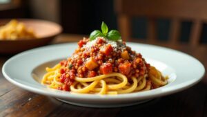 Spaghetti Bolognese mit Lübecker Marzipan