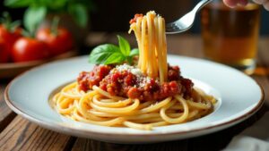 Spaghetti Bolognese mit Ostfriesischem Bohnenkraut