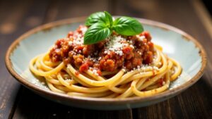 Spaghetti Bolognese mit Pfälzer Fläschknepp