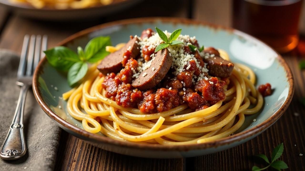 Spaghetti Bolognese mit Rheinischem Sauerbraten