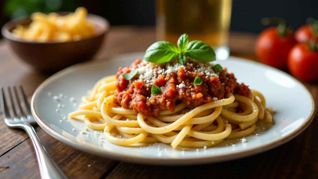 Spaghetti Bolognese mit Rostocker Bockwurst