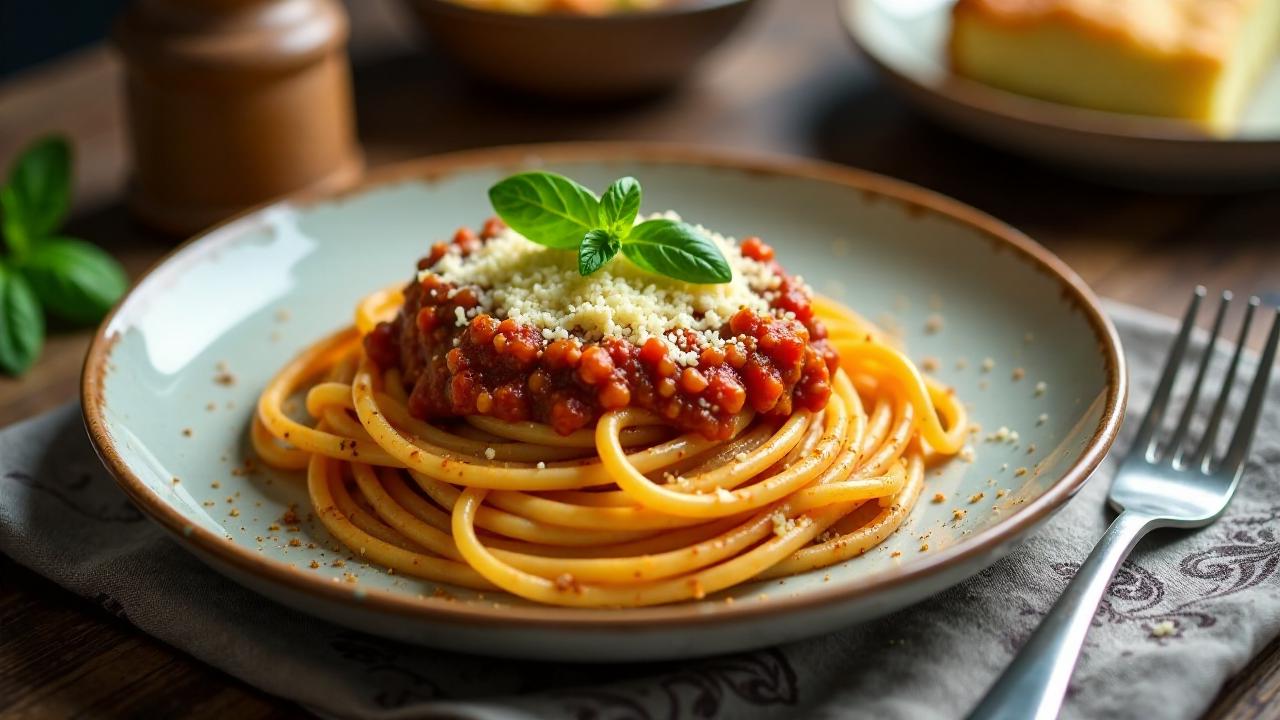 Spaghetti Bolognese mit Sächsischer Quarktorte