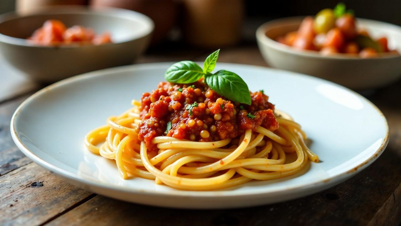 Spaghetti Bolognese mit Schwäbischer Wurstsalat