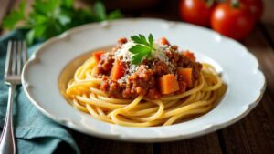 Spaghetti Bolognese mit Spreewälder Meerrettich