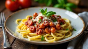 Spaghetti Bolognese mit Thüringer Rostbratwurst