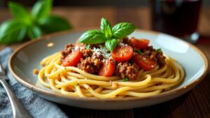 Spaghetti Bolognese nach Schwäbischer Zwiebelkuchen