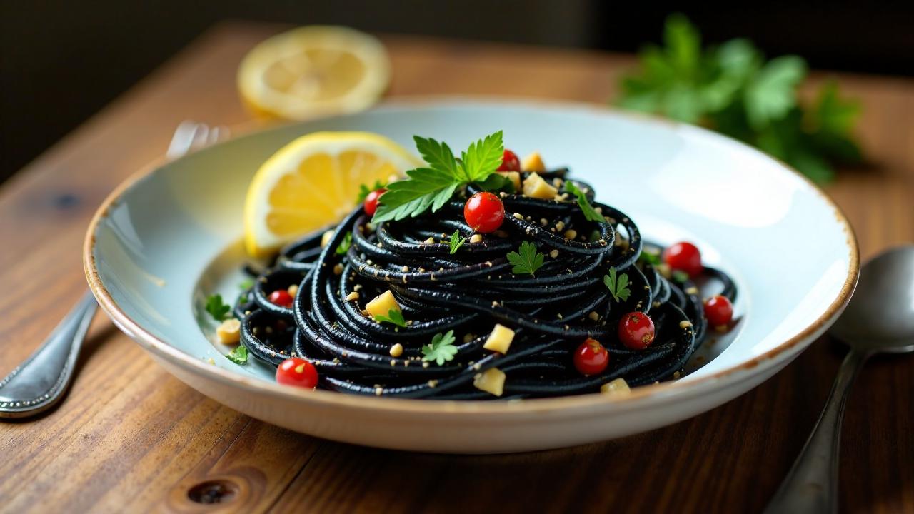 Spaghetti al Nero di Seppia (Spaghetti mit Tintenfischtinte)