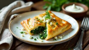 Spanakopita - Griechischer Spinatstrudel