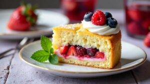 Spanische Windtorte mit Beerenfüllung