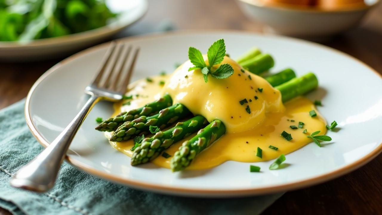 Sparris med Hollandaise (Spargel mit Hollandaise)