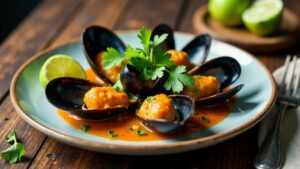 Spicy Coconut Mussels