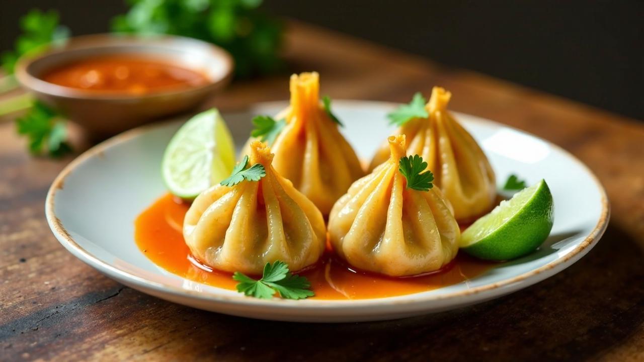 Spicy Fish Momos mit Limone