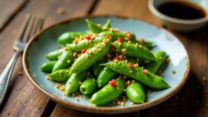 Spicy Garlic Edamame