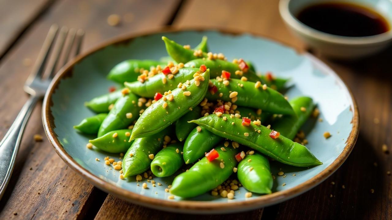 Spicy Garlic Edamame