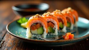 Spicy Salmon Roll (scharfe Lachs-Rolle)