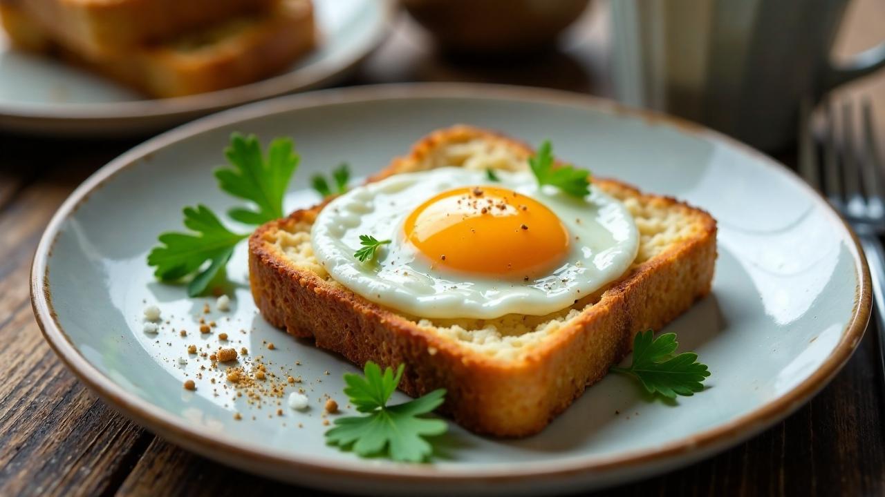 Spiegelei auf Gerstenschrotbrot