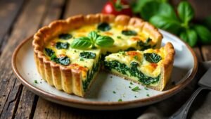 Spinat und Feta Quiche