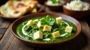 Spinat und Käse Curry (Palak Paneer)