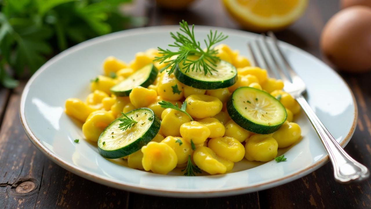 Spätsommerliche Senfeier mit Zucchini