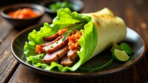 Ssam (Koreanische Salatwraps) mit Kimchi