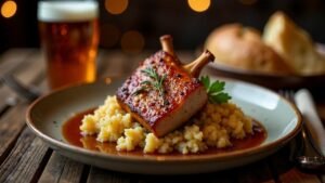 Starkbier-Eisbein mit Sauerkraut