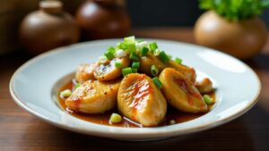 Steamed Chicken with Mushrooms (Gedämpftes Huhn mit Pilzen)