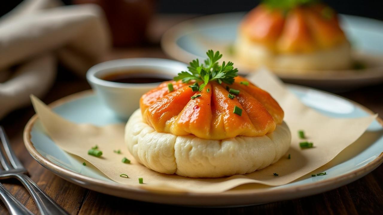 Steamed Vegetable Bun with Red Beans