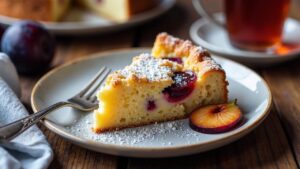 Streuselkuchen mit Quark und Pflaumen