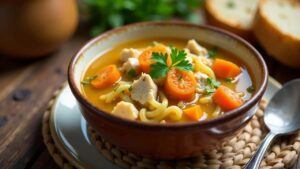 Supă de pui cu tăiței - Hühnersuppe mit Nudeln