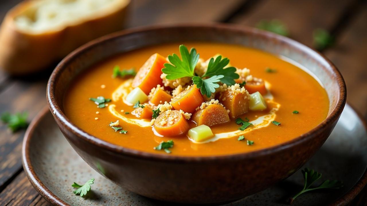 Suppe mit Brotkrumen