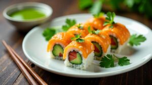 Sushi mit Grüner Soße