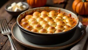 Sweet Potato Casserole – Süßkartoffelauflauf mit Marshmallows.