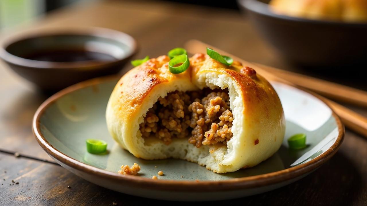 Taiwanese Pan-fried Bun - Pfannengebratenes Brötchen