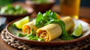 Tamales mit grüner Sauce